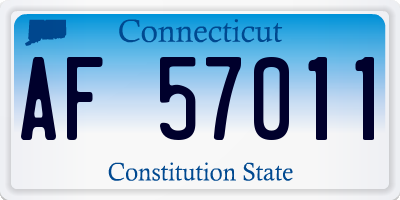 CT license plate AF57011