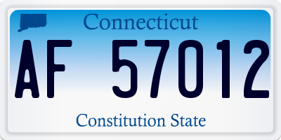CT license plate AF57012