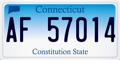 CT license plate AF57014