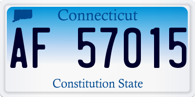 CT license plate AF57015