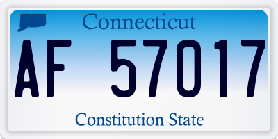CT license plate AF57017