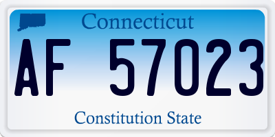 CT license plate AF57023