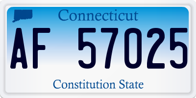 CT license plate AF57025