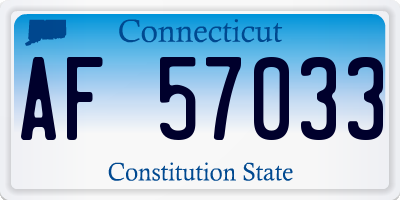 CT license plate AF57033
