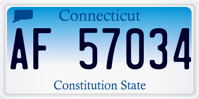 CT license plate AF57034
