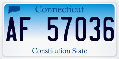 CT license plate AF57036