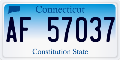 CT license plate AF57037