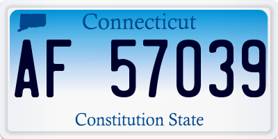CT license plate AF57039