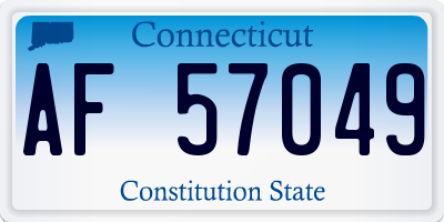 CT license plate AF57049