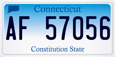 CT license plate AF57056