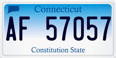 CT license plate AF57057