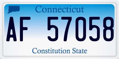 CT license plate AF57058