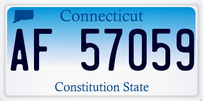 CT license plate AF57059