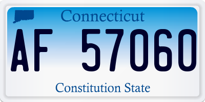 CT license plate AF57060