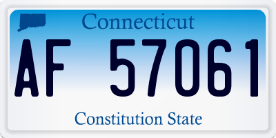 CT license plate AF57061