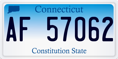 CT license plate AF57062
