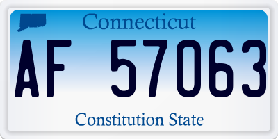 CT license plate AF57063