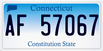 CT license plate AF57067