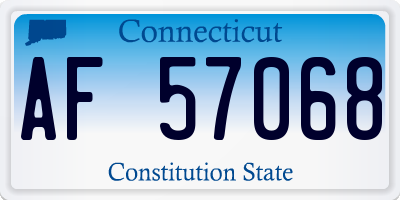 CT license plate AF57068