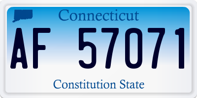 CT license plate AF57071