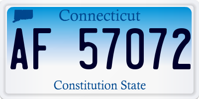 CT license plate AF57072