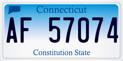 CT license plate AF57074