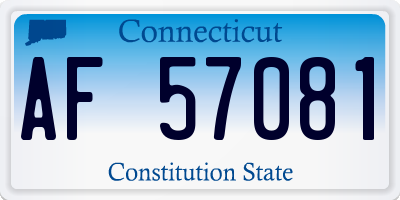 CT license plate AF57081