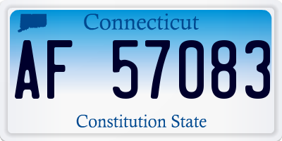 CT license plate AF57083