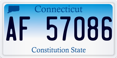 CT license plate AF57086