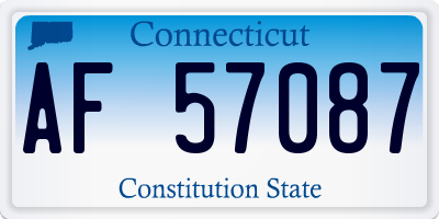 CT license plate AF57087