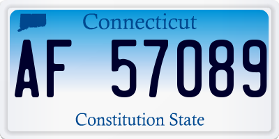 CT license plate AF57089