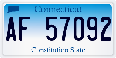 CT license plate AF57092
