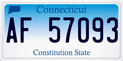 CT license plate AF57093