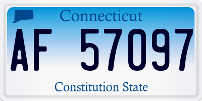 CT license plate AF57097