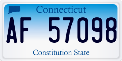 CT license plate AF57098