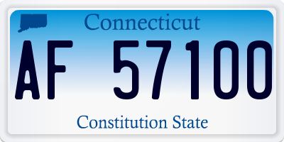 CT license plate AF57100
