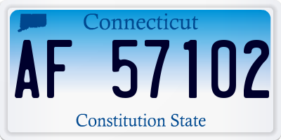 CT license plate AF57102