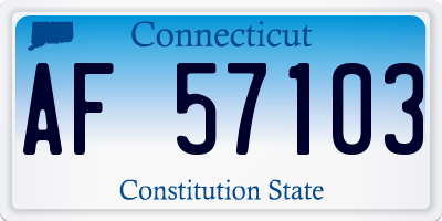 CT license plate AF57103