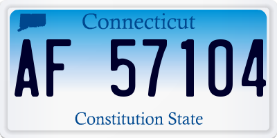 CT license plate AF57104