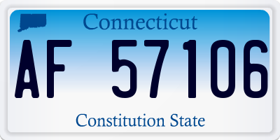 CT license plate AF57106