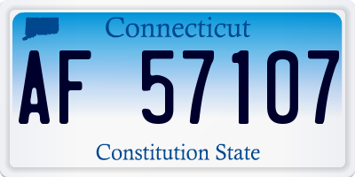 CT license plate AF57107