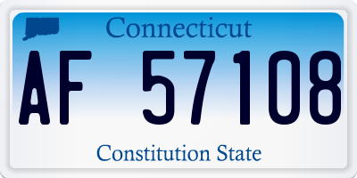 CT license plate AF57108