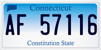 CT license plate AF57116