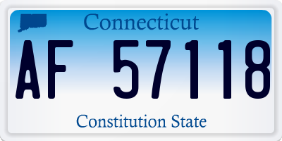 CT license plate AF57118