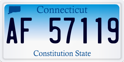 CT license plate AF57119
