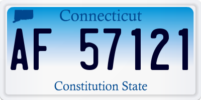 CT license plate AF57121