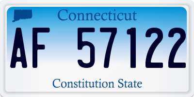 CT license plate AF57122