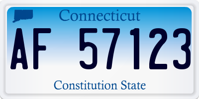 CT license plate AF57123