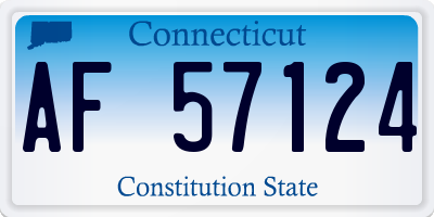 CT license plate AF57124