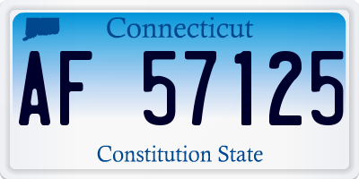 CT license plate AF57125